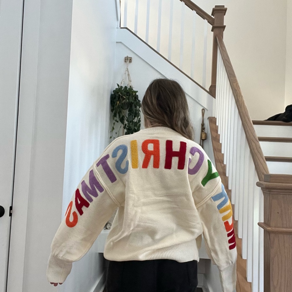 Colorful Lettered Women's Sweater